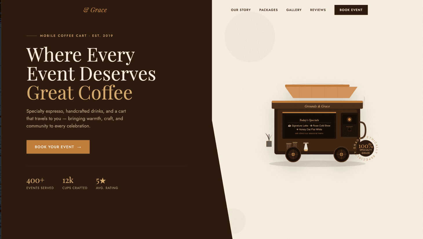 GROUNDS & GRACE COFFEE CART